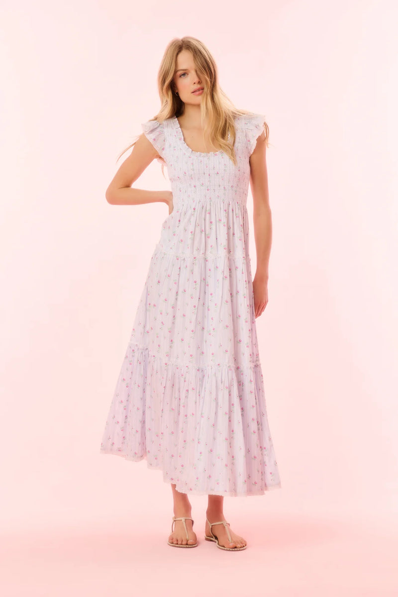Loveshackfancy - Chessie Heritage Cotton Maxi Dress - Coastline Blue