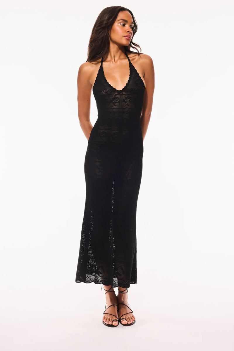 Loveshackfancy - Cillian Pointelle Knit Maxi Dress - Black