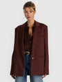 Alice + Olivia - Ronan Oversized Boxy Blazer - Dark Chocolate