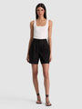 Alice + Olivia - Conry Linen Bermuda Short - Black