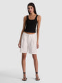 Alice + Olivia - Conry Linen Bermuda Short - Off White
