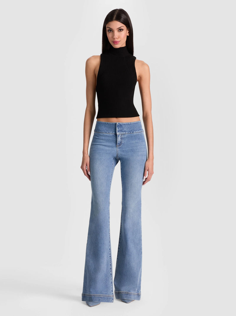 Alice + Olivia - Darcey Ribbed Tank - Black