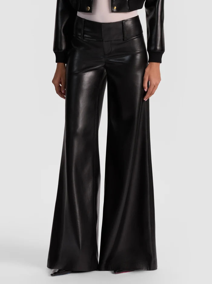 Alice + Olivia - Olivia Vegan Wide Leg Pant - Black