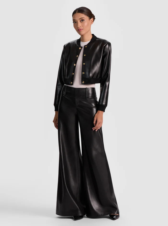 Alice + Olivia - Olivia Vegan Wide Leg Pant - Black