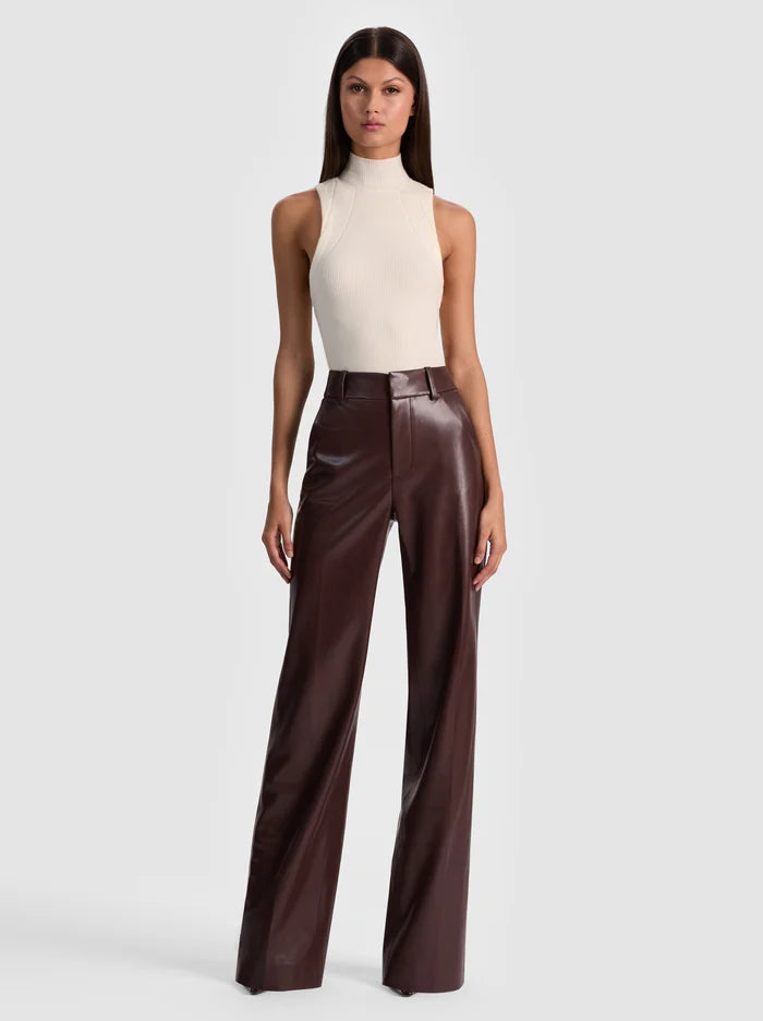 Alice + Olivia - Alexander Vegan Trouser - Dark Chocolate