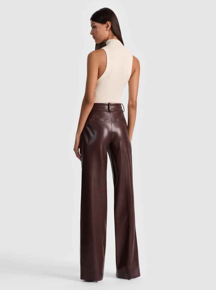 Alice + Olivia - Alexander Vegan Trouser - Dark Chocolate