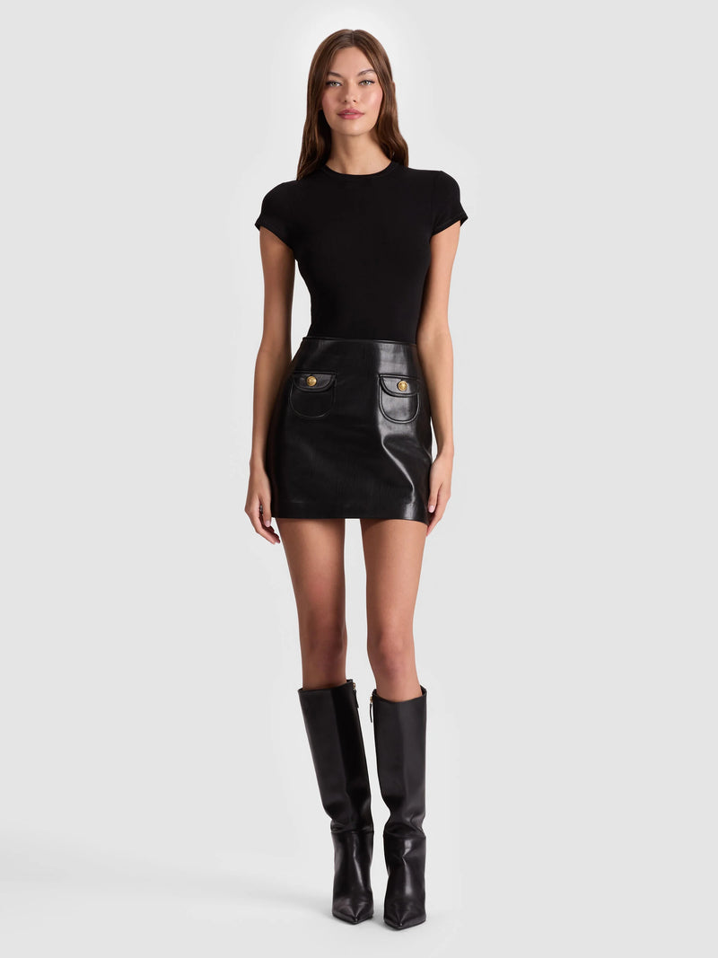 Alice + Olivia - Sydney Vegan Mini Dress - Black