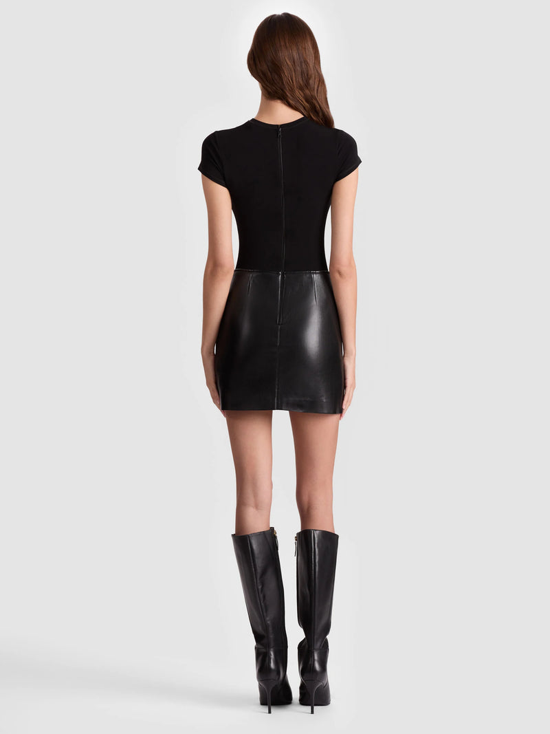 Alice + Olivia - Sydney Vegan Mini Dress - Black