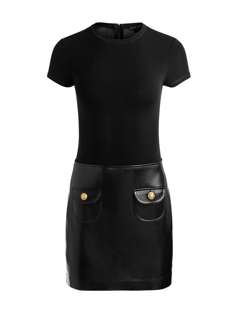 Alice + Olivia - Sydney Vegan Mini Dress - Black