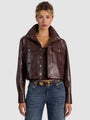 Alice + Olivia - James Vegan Funnel Neck Parka - Dark Chocolate
