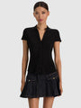 Alice + Olivia - Freya Button Down Top - Black