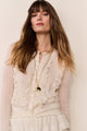 LoveShackFancy - Melisse Eyelet Ruffle Cardigan - Aspen White