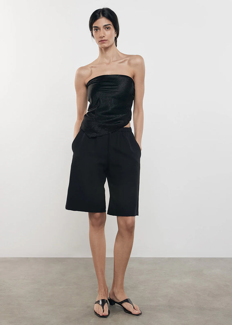 Enza Costa - Textured Satin Scarf Top - Black