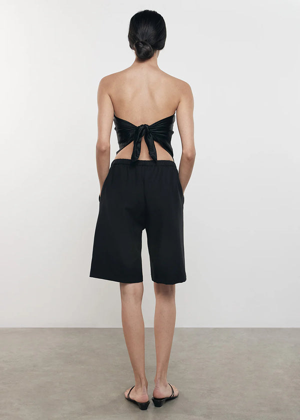 Enza Costa - Textured Satin Scarf Top - Black