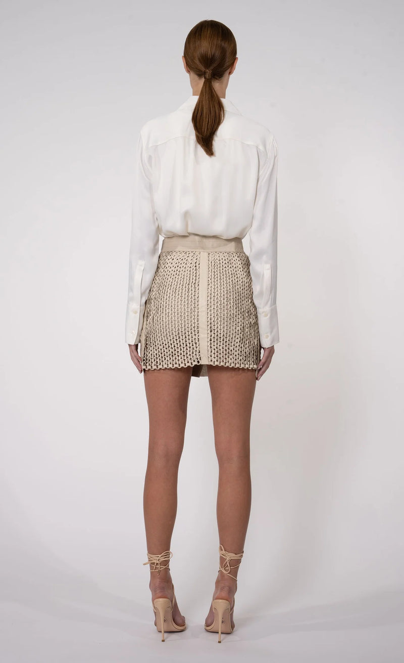 Nonchalant - Kaiden Leather Skirt - Crema