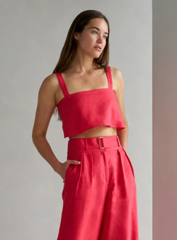 Hevron - Caitlyn Crop Top - Bright Red