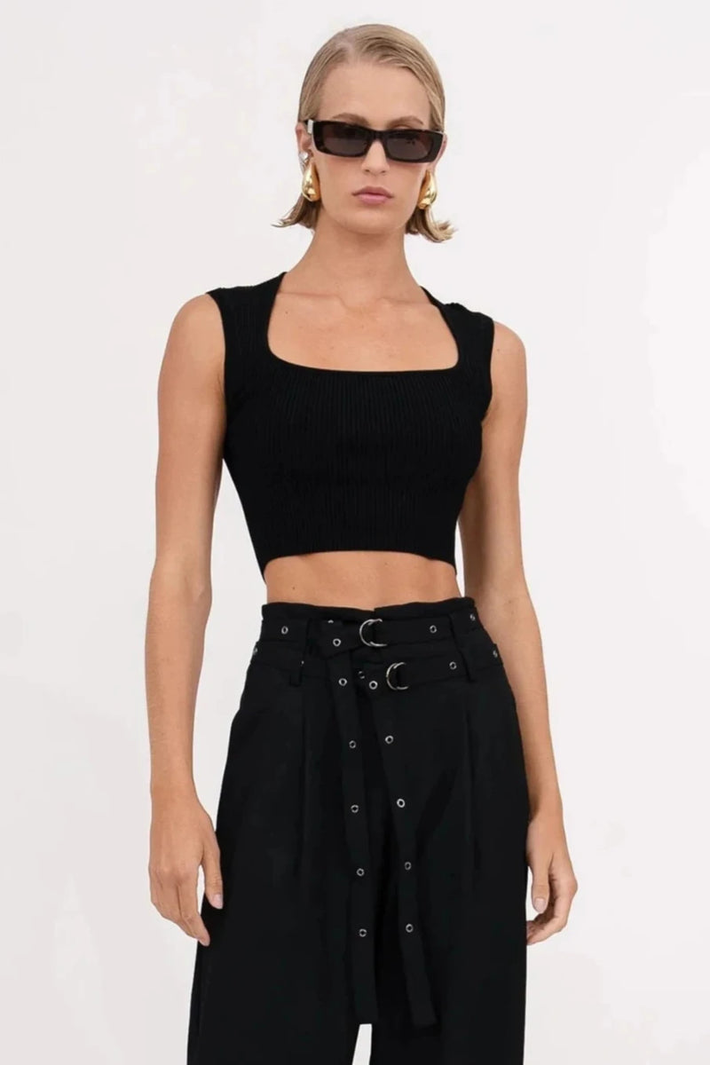 Nonchalant - Demi Crop - Black