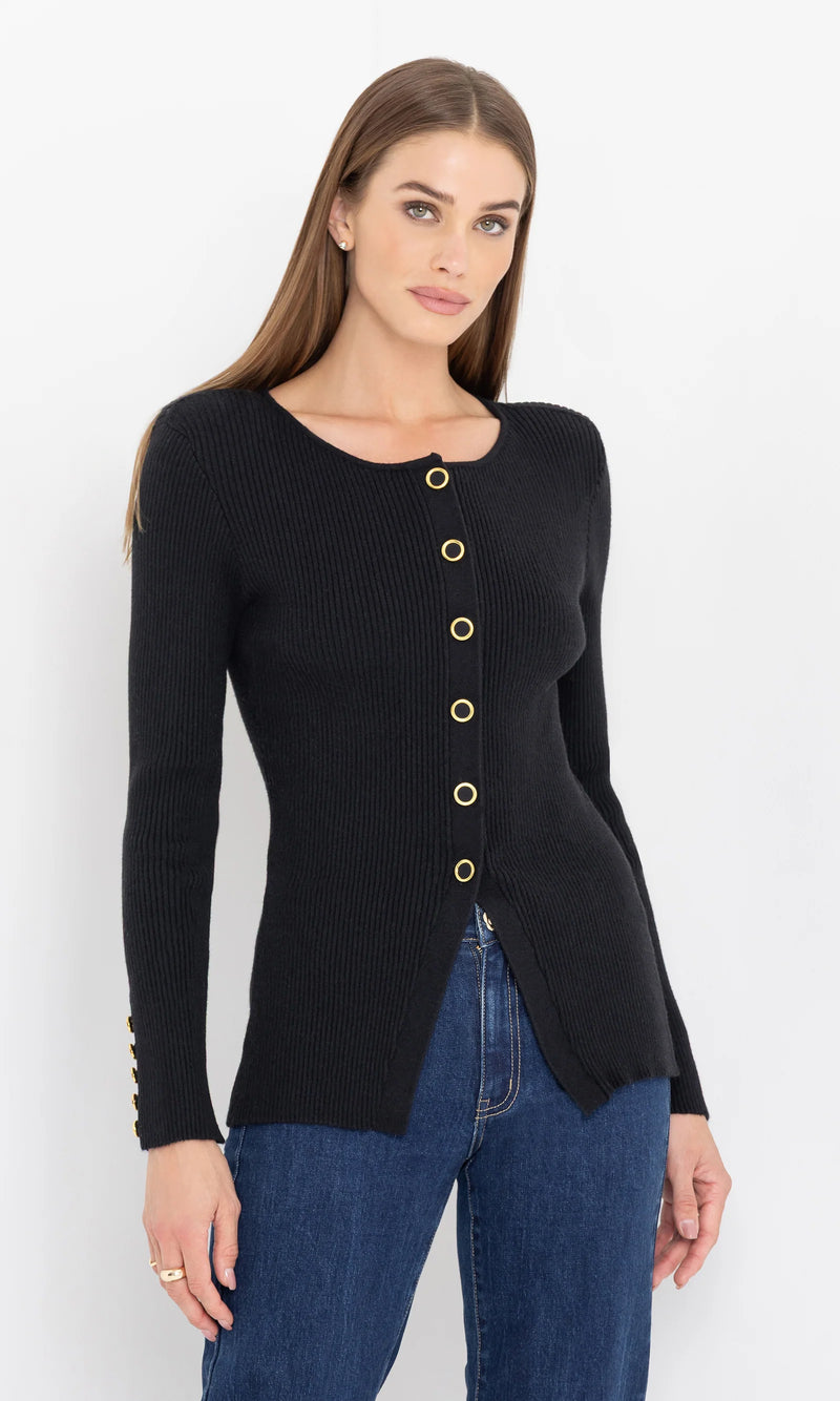 Generation Love - Cherish Rib Cardigan - Black