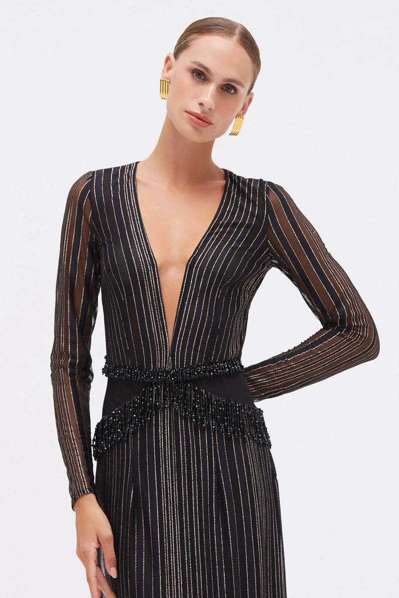 Patbo - Prism Lurex Gown - Black