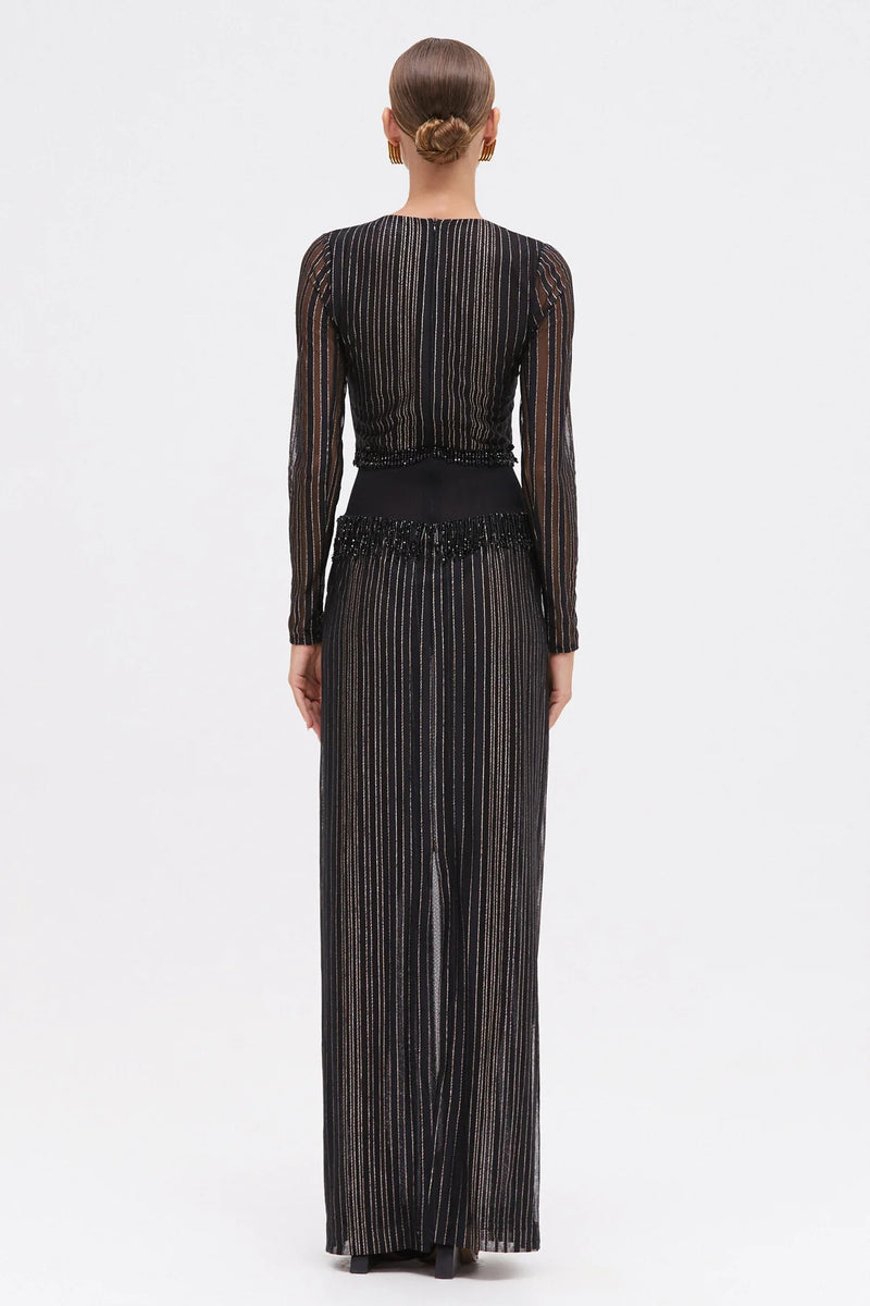 Patbo - Prism Lurex Gown - Black