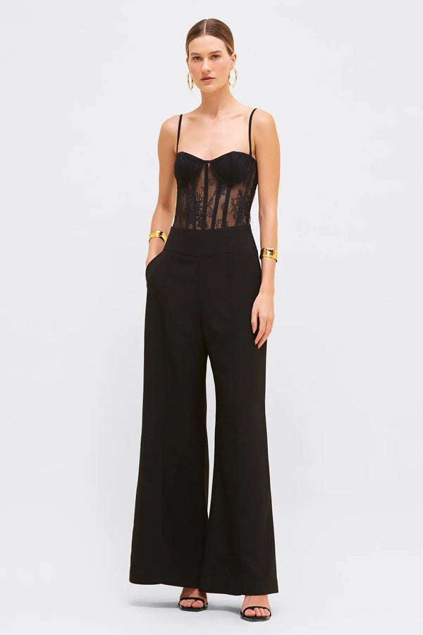 Patbo - Wide Leg Crepe Pant - Black