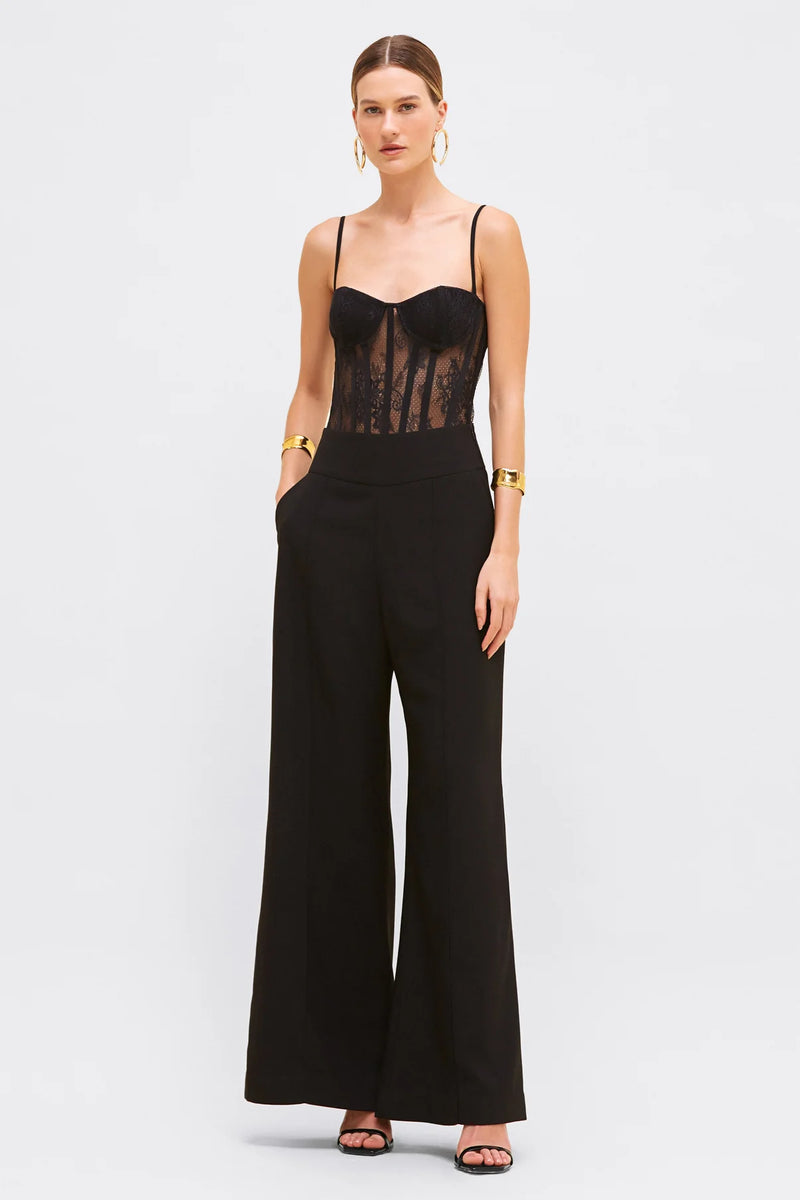Patbo - Wide Leg Crepe Pant - Black