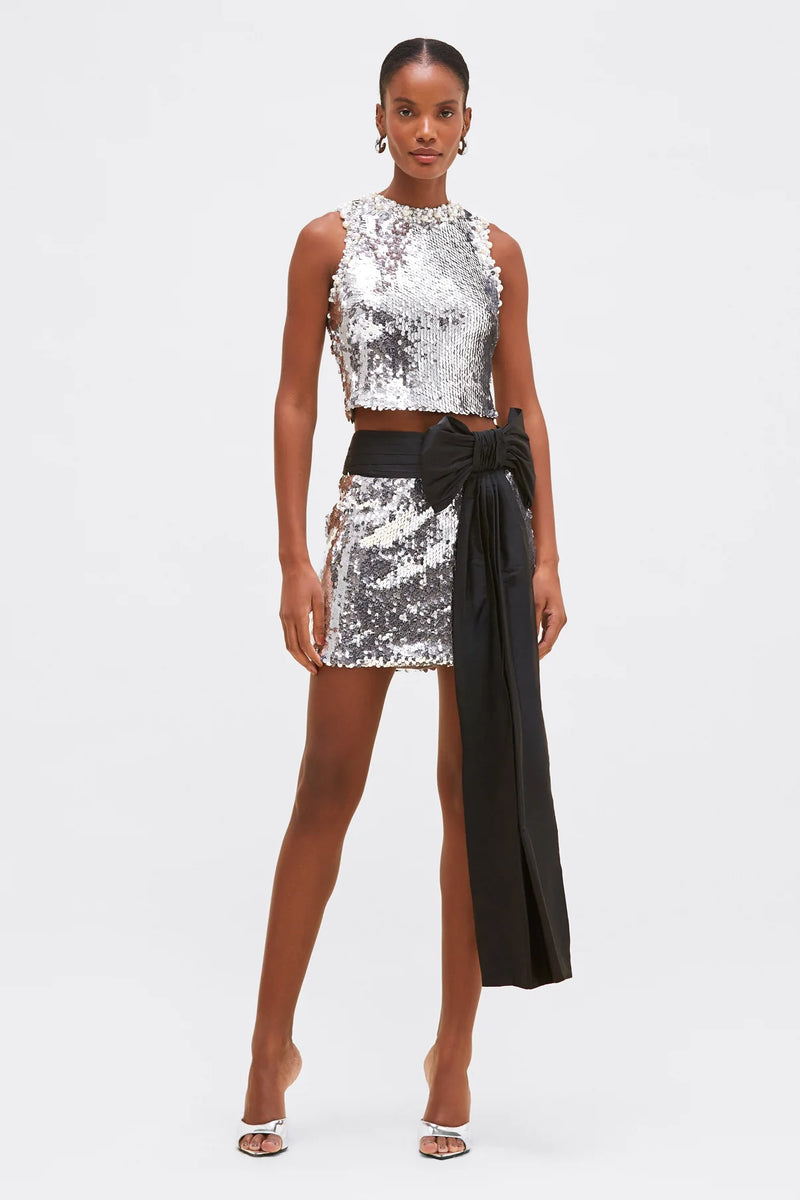Patbo - Moonlight Sequin Mini Skirt - Silver