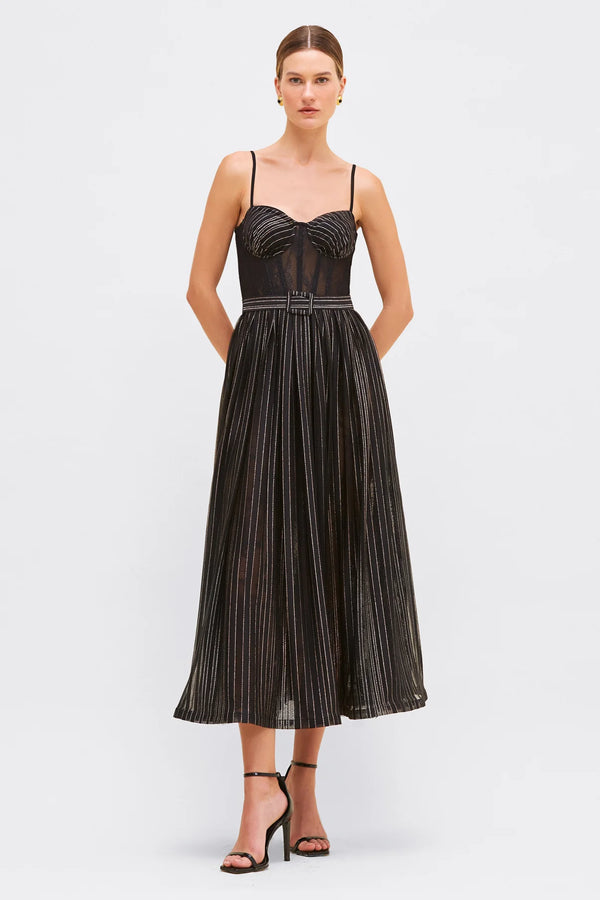 Patbo - Prism Lurex Midi Dress - Black