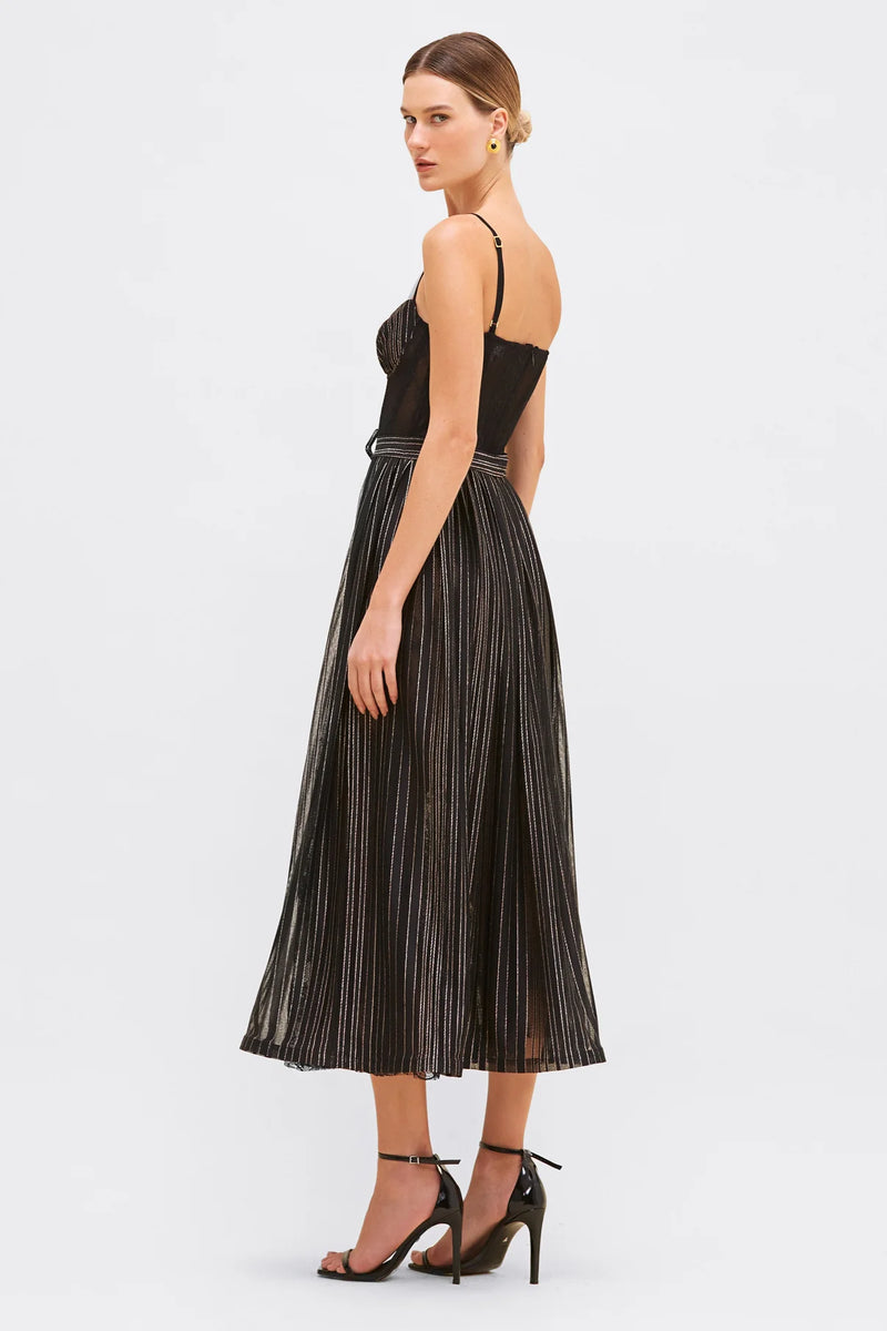 Patbo - Prism Lurex Midi Dress - Black