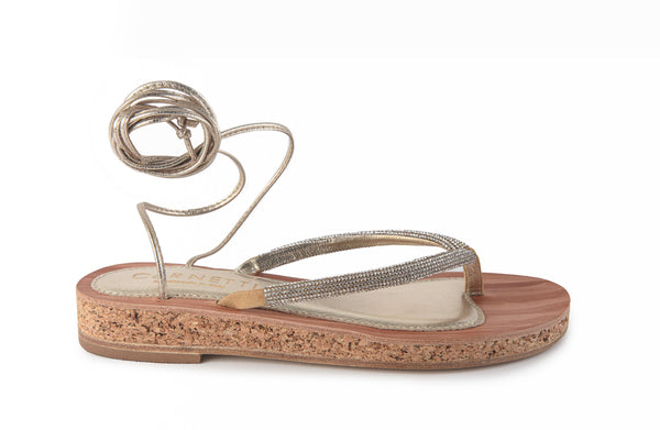 Cornetti - Monopoli Sughero Sandal - Clear/Cork Platform