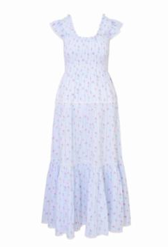Loveshackfancy - Chessie Heritage Cotton Maxi Dress - Coastline Blue