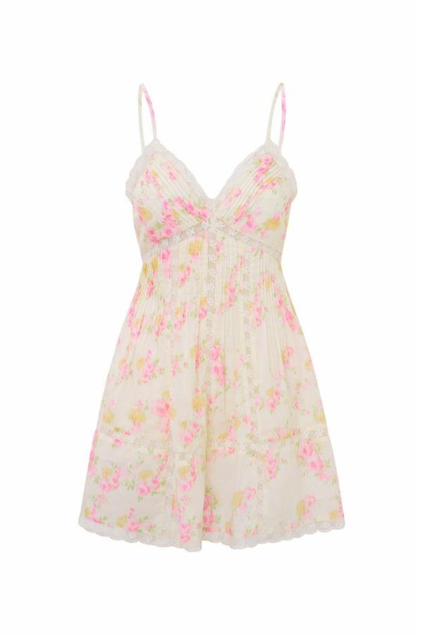 Loveshackfancy - Docila Heritage Cotton Mini Dress - White Peach