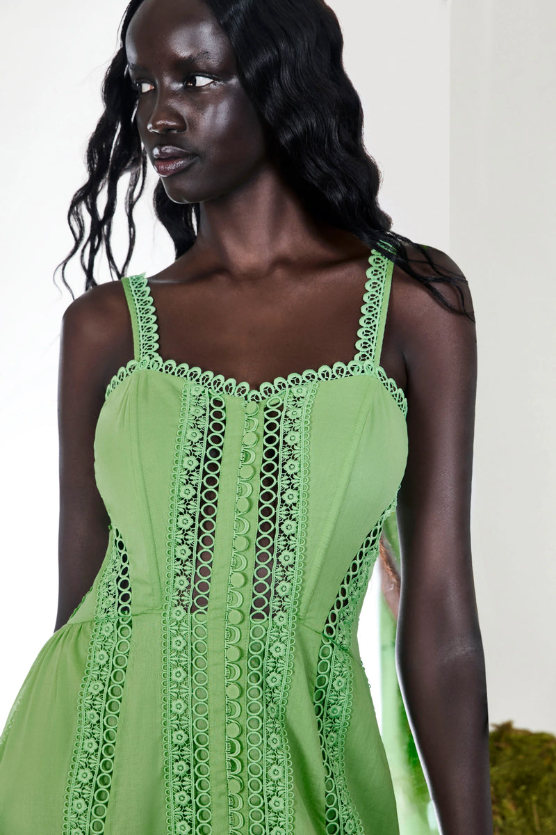 charo ruiz green dress Charo Ruiz Floral Print Midi Length Dress - Green Dresses, Clothing - WCRIZ26144