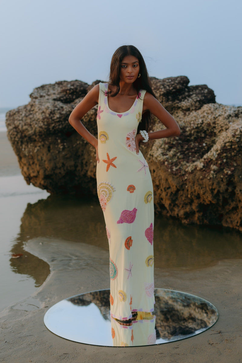 Oceanus - New York Bold Strapped Maxi Dress