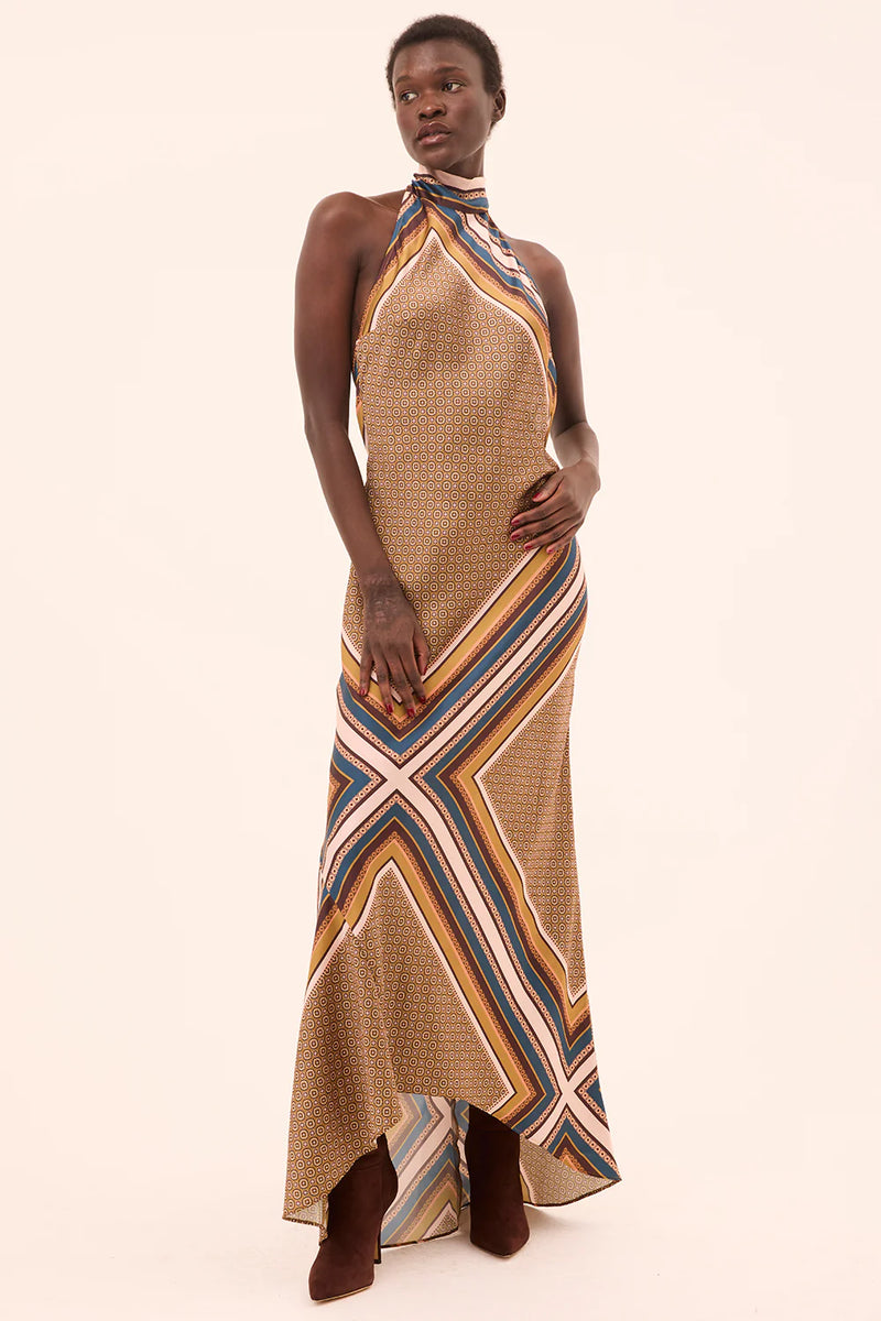 Misa - Minerva Dress - Tile Scarf and Allover