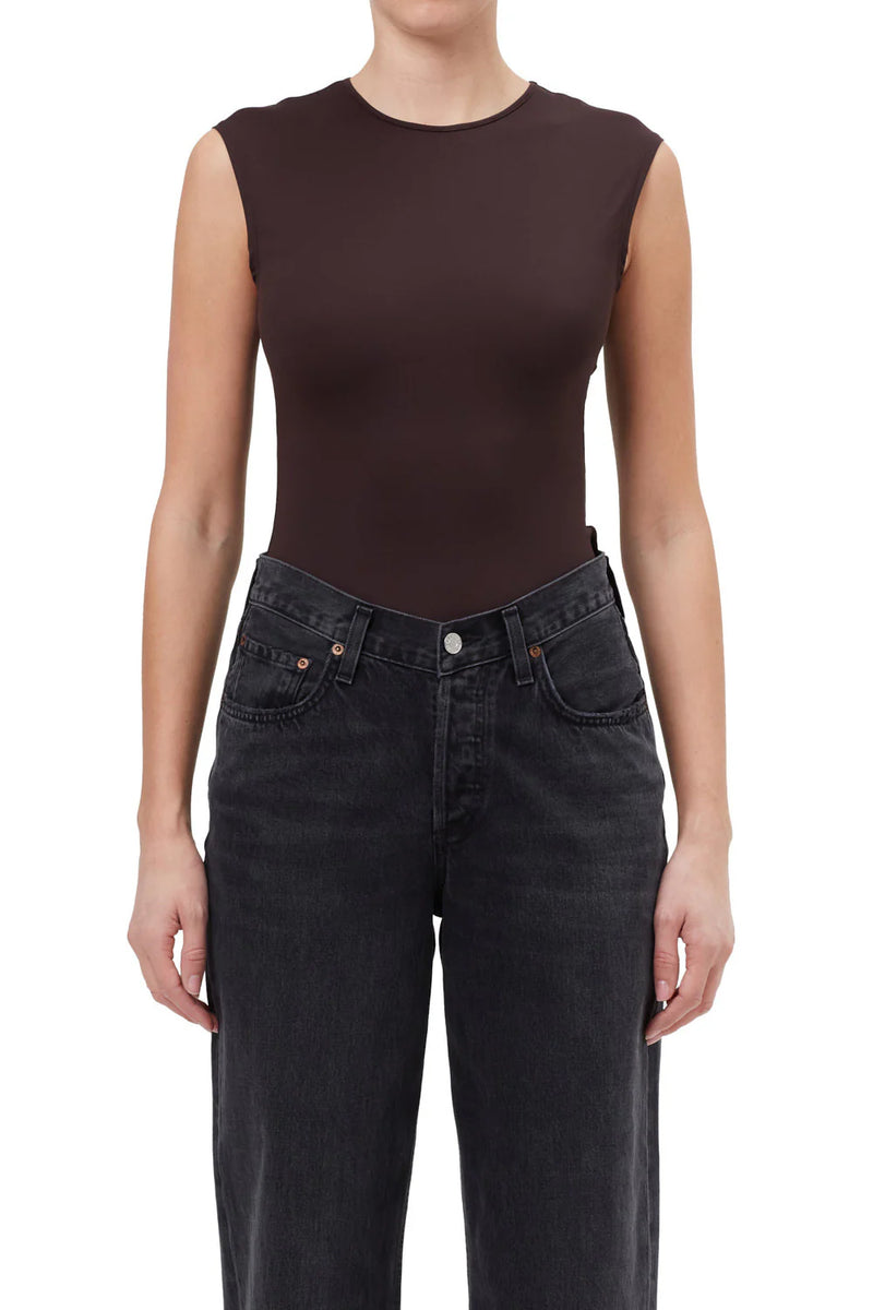 Agolde - Aura Sleeveless Bodysuit - Chocolate