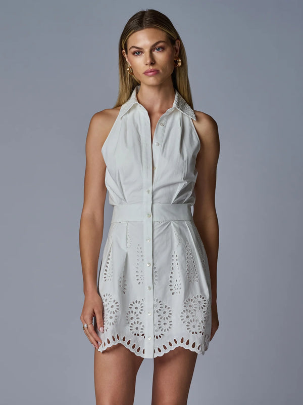 Hevron - Domino Dress - White