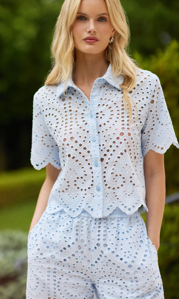 Generation Love - Dubois Cotton Eyelet Shirt - Opal