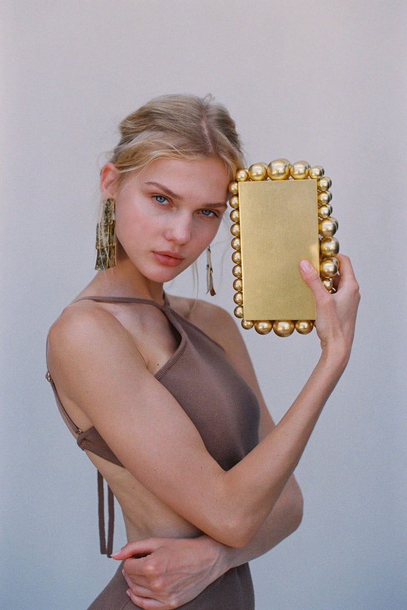 Cult Gaia - Eos Clutch - Antique Brass