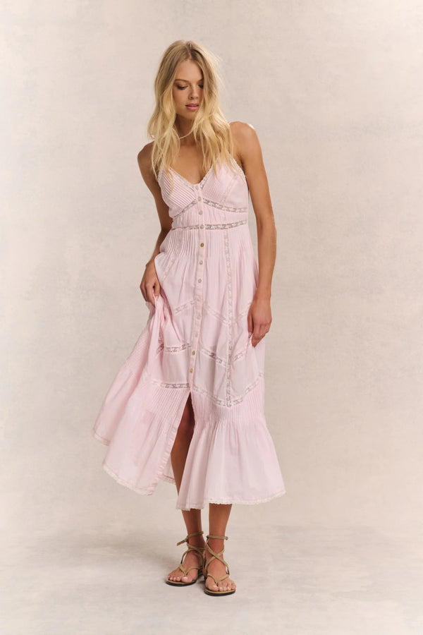 Loveshackfancy - Esilda Heritage Cotton Midi Dress - Pink