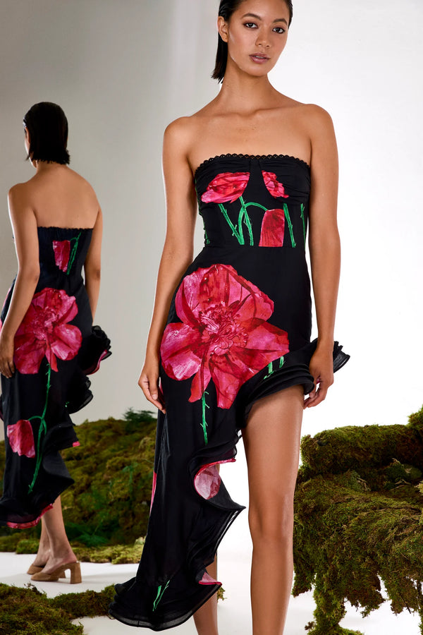 Charo Ruiz - Esme Long Dress - Black Blossom