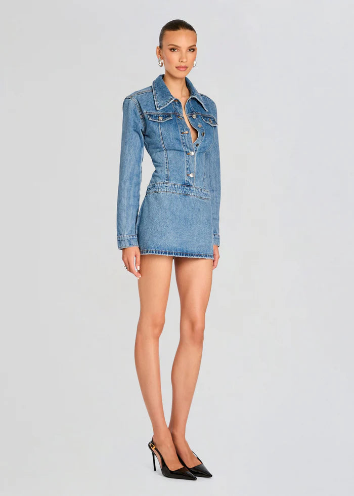 blue river mini dress For Love & Lemons Blue River Mini Dress in Navy