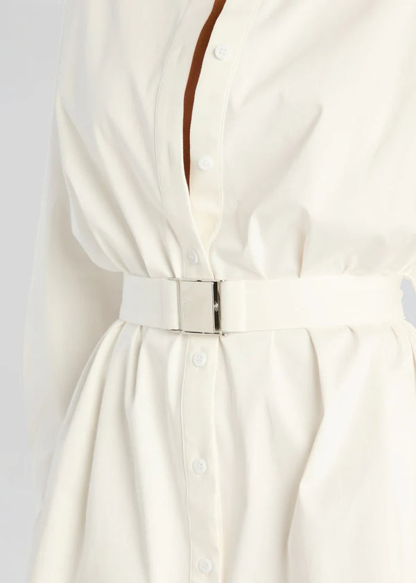 SER.O.YA - Posh Poplin Shirt Dress - White