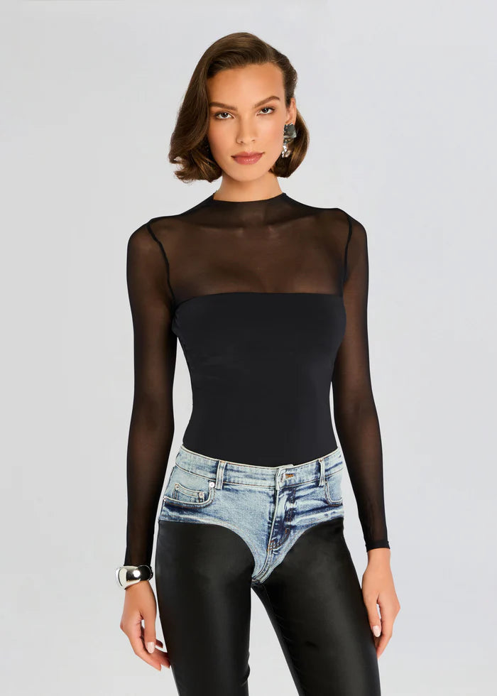 SER.O.YA - Brandi Mesh Bodysuit - Black