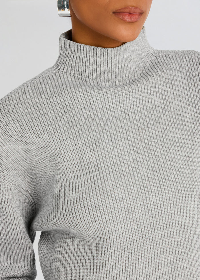 SER.O.YA - Carmen Mid Cropped Sweater - Grey