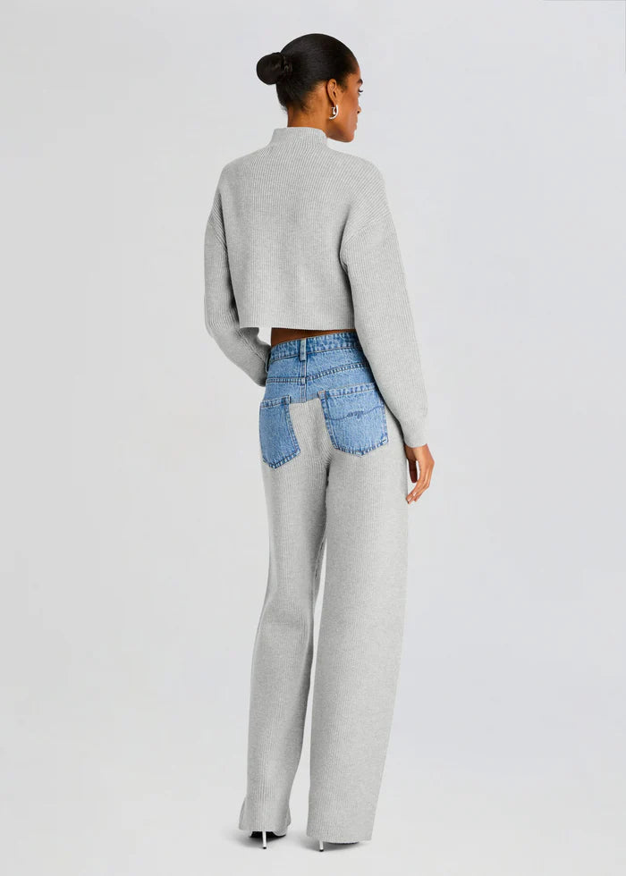 SER.O.YA - Chani Knit Denim Pant - Grey/River