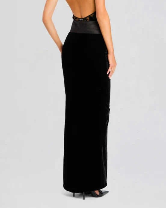 Retrofete - Flora Velvet Skirt - Black