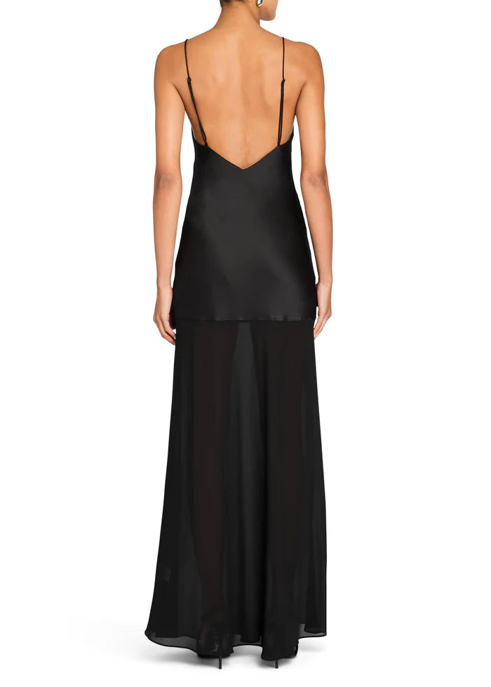 SER.O.YA - Vienna Satin Maxi Dress - Black