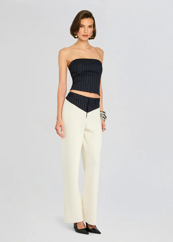 SER.O.YA - Bridgette Bustier Top - Navy Pinstripe