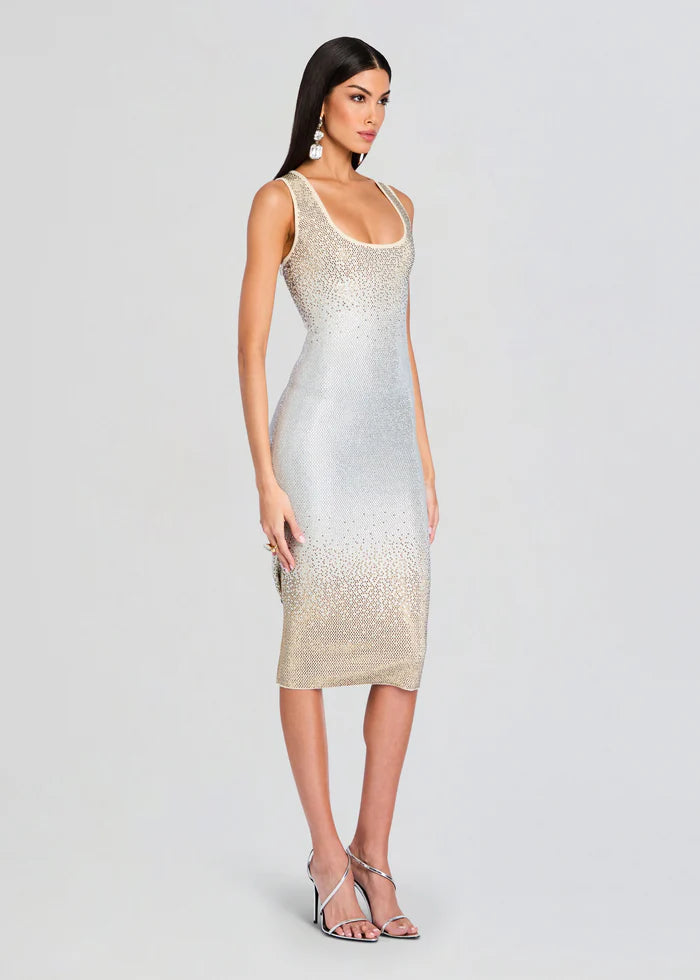 Retrofete - Essie Embellished Knit Dress - Winter White/Silver Retrofete - Essie Embellished Knit Dress - Winter White/Silver